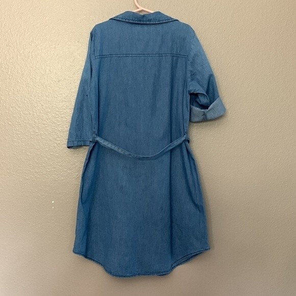 Speed Limit MPH Girl Button Down Denim Dress with Belt. Size 10. 3/4 sleeves - Picture 5 of 5